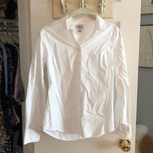 J. Crew White Haberdashery Button-Down Blouse